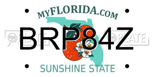 BRP84Z Florida License Plate