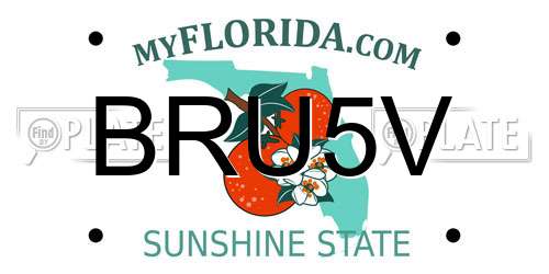BRU5V Florida License Plate