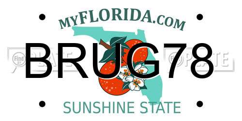 BRUG78 Florida License Plate