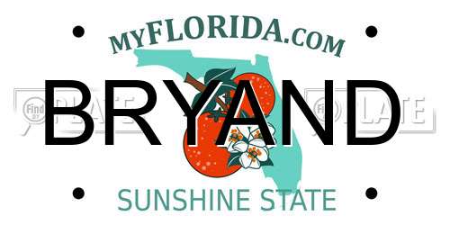 BRYAND Florida License Plate