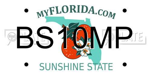 BS10MP Florida License Plate