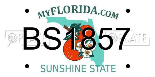 BS1857 Florida License Plate