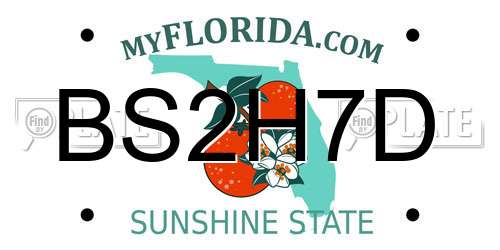 BS2H7D Florida License Plate