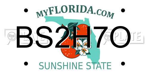 BS2H7O Florida License Plate