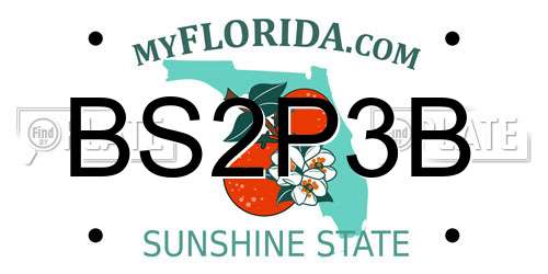 BS2P3B Florida License Plate