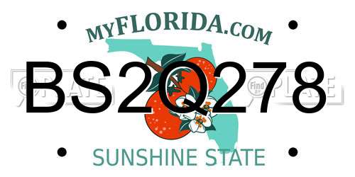 BS2Q278 Florida License Plate