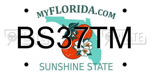 BS37TM Florida License Plate
