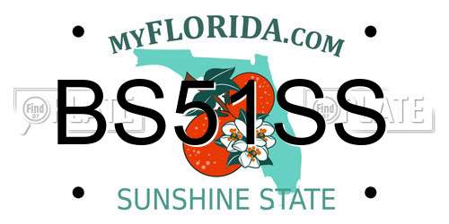 BS51SS Florida License Plate
