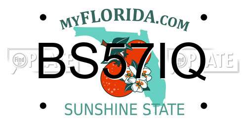 BS57IQ Florida License Plate