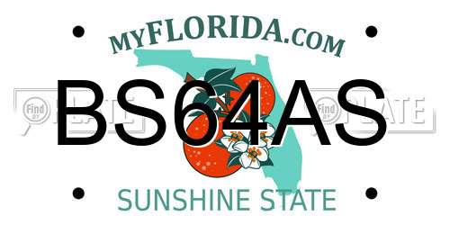 BS64AS Florida License Plate