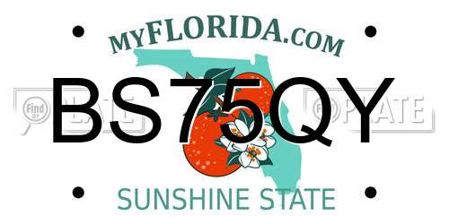 BS75QY Florida License Plate