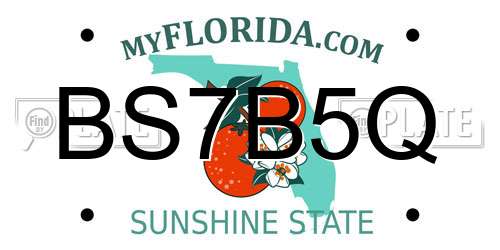 BS7B5Q Florida License Plate