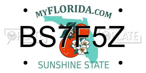 BS7F5Z Florida License Plate
