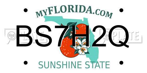 BS7H2Q Florida License Plate