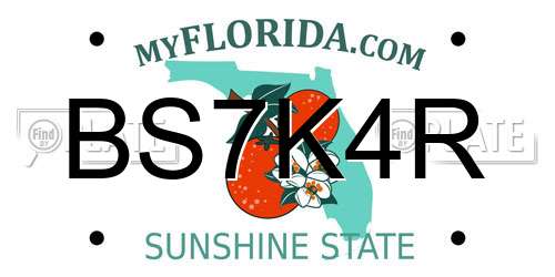 BS7K4R Florida License Plate