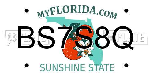 BS7S8Q Florida License Plate