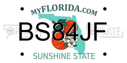BS84JF Florida License Plate