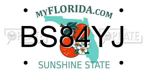 BS84YJ Florida License Plate