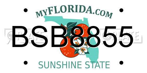 BSB8855 Florida License Plate