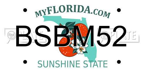 BSBM52 Florida License Plate