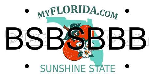 BSBSBBB Florida License Plate