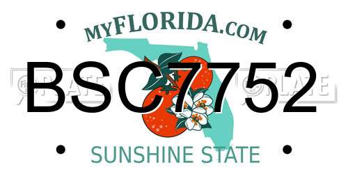 BSC7752 Florida License Plate
