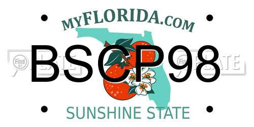 BSCP98 Florida License Plate