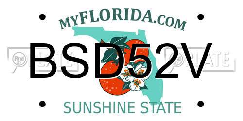 BSD52V Florida License Plate