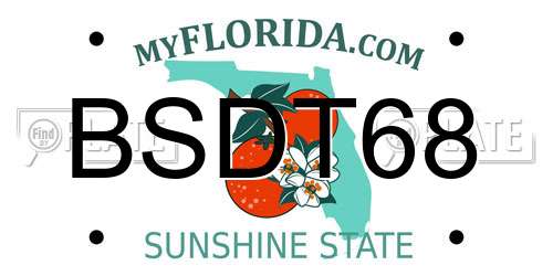 BSDT68 Florida License Plate