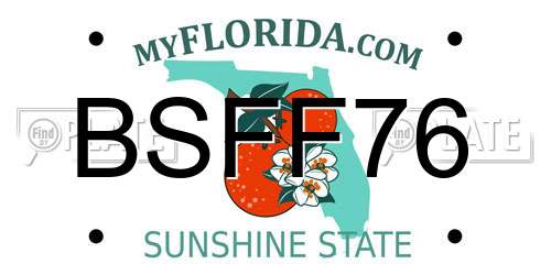 BSFF76 Florida License Plate
