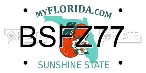 BSFZ77 Florida License Plate