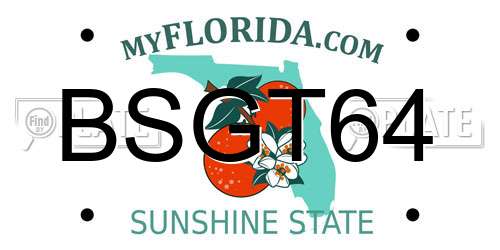 BSGT64 Florida License Plate