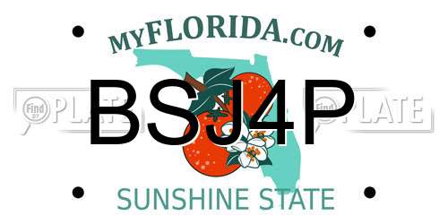 BSJ4P Florida License Plate
