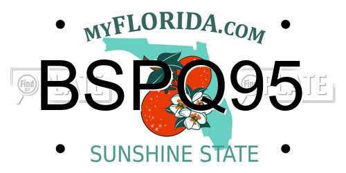 BSPQ95 Florida License Plate