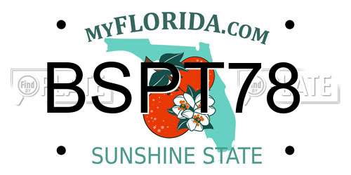 BSPT78 Florida License Plate