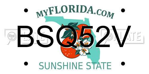 BSQ52V Florida License Plate
