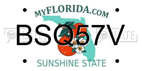 BSQ57V Florida License Plate