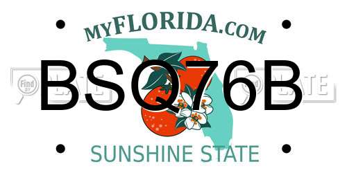 BSQ76B Florida License Plate