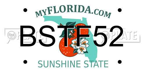 BSTF52 Florida License Plate