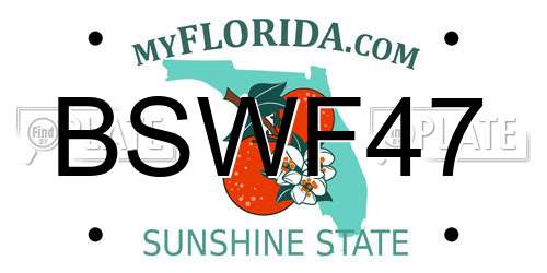 BSWF47 Florida License Plate