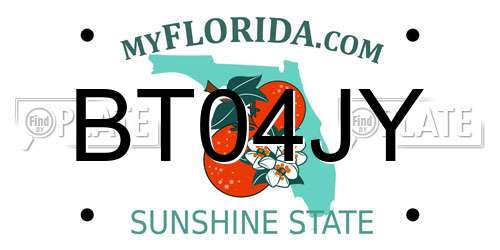 BT04JY Florida License Plate