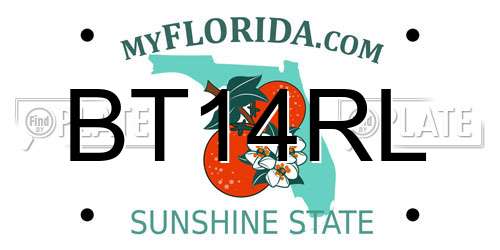 BT14RL Florida License Plate