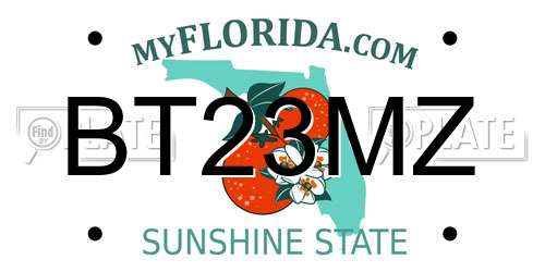 BT23MZ Florida License Plate