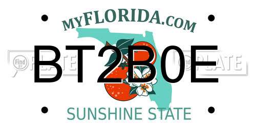 BT2B0E Florida License Plate