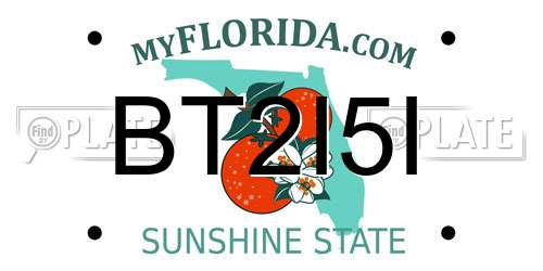 BT2I5I Florida License Plate