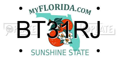 BT31RJ Florida License Plate