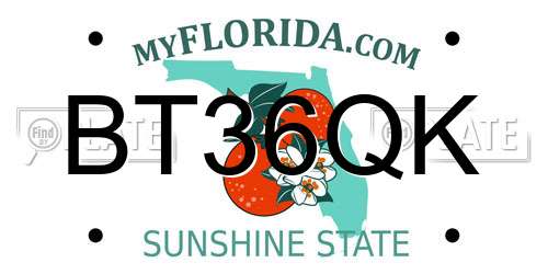 BT36QK Florida License Plate