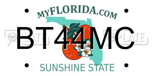 BT44MC Florida License Plate