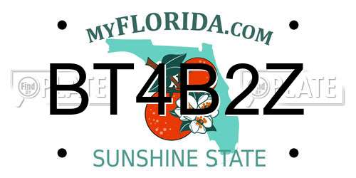 BT4B2Z Florida License Plate