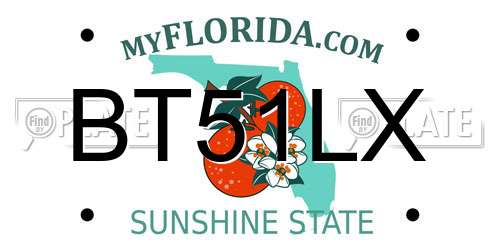 BT51LX Florida License Plate
